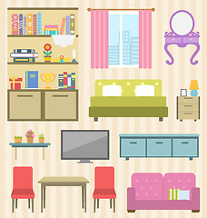 Image showing Set of Colorful Furniture of Room for Your Interior of Apartment