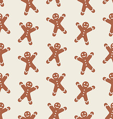 Image showing Seamless Pattern with Gingerbread Man