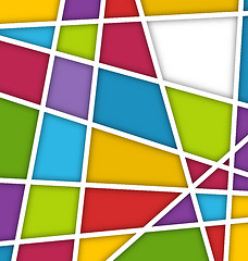 Image showing Abstract Geometric Background with Paper Lines and Colorful Polygonal Shapes