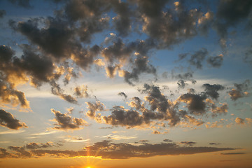 Image showing Sunset on a northern lake