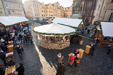 Image showing Christmas market at Old Town Square in Prague