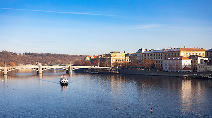 Image showing View to the Prague river Vltava