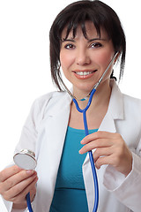 Image showing Doctor holding stethoscope