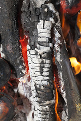 Image showing red coals in the fire