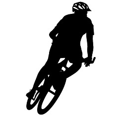 Image showing Silhouette of a cyclist male.  illustration.