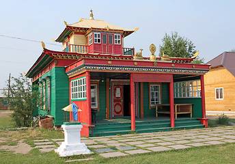 Image showing Tibetan style Mahayana Buddhist Temple Datsan in Siberian town of Ivolginsk near Ulan Ude, Russia