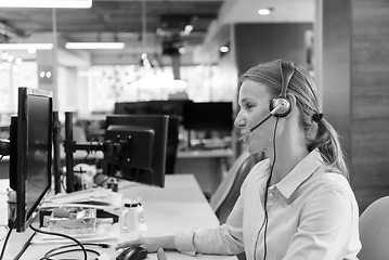 Image showing female support phone operator