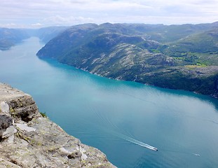 Image showing Fjord view from the Pulpit Rock