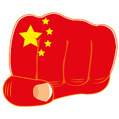 Image showing Flag of the china on fist