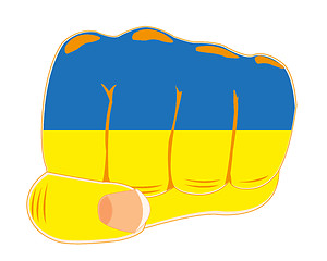 Image showing Fist with ukrainian flag