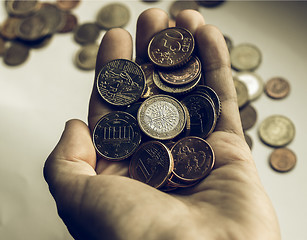 Image showing Vintage Euro coins