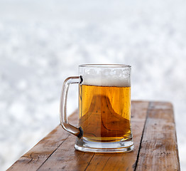 Image showing Glass mug with fresh cold beer