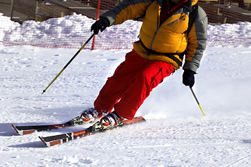 Image showing Ski finish in downhill