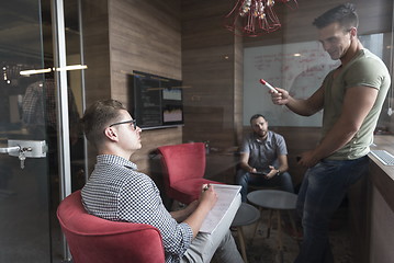 Image showing team meeting and brainstorming in small private office