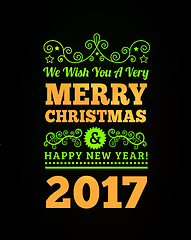 Image showing Vintage Merry Christmas and Happy New Year Background