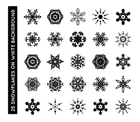 Image showing Collection of beautiful vector snowflakes