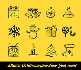 Image showing Christmas Drawn vector set