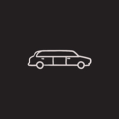 Image showing Wedding limousine sketch icon.