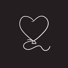 Image showing Heart balloon sketch icon.