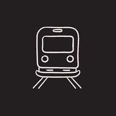 Image showing Back view of train sketch icon.