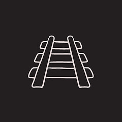 Image showing Railway track sketch icon.