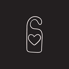 Image showing Door tag with heart sketch icon.