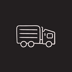 Image showing Delivery truck sketch icon.