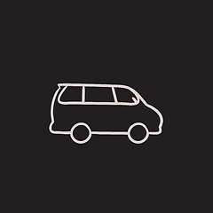 Image showing Minivan sketch icon.