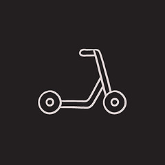 Image showing Kick scooter sketch icon.