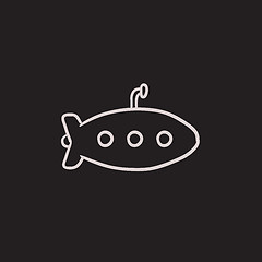 Image showing Submarine sketch icon.