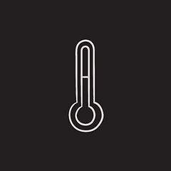 Image showing Thermometer sketch icon.