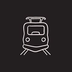 Image showing Front view of train sketch icon.
