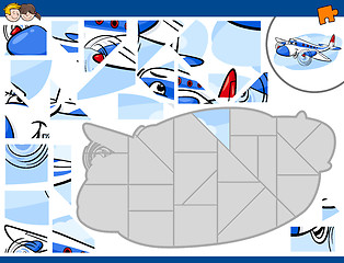 Image showing jigsaw puzzle with plane