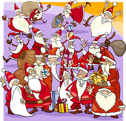 Image showing christmas santa group cartoon