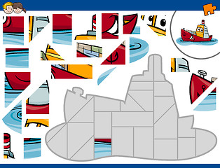 Image showing jigsaw puzzle with ship