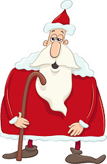 Image showing santa with cane cartoon