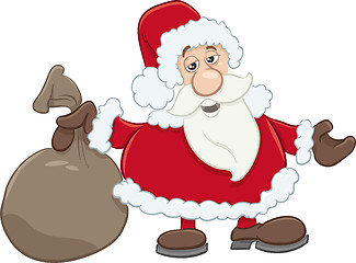 Image showing santa with sack cartoon