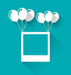 Image showing Blank photo frame with balloons for your holiday