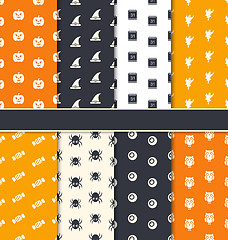 Image showing Group Seamless Patterns for Happy Halloween