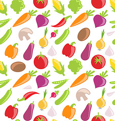 Image showing Seamless Pattern of Vegetables