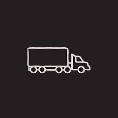 Image showing Delivery truck sketch icon.