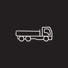 Image showing Dump truck sketch icon.