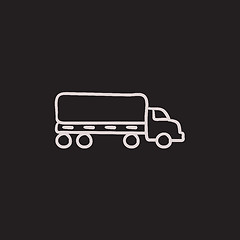 Image showing Delivery truck sketch icon.