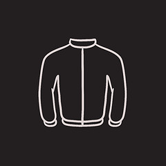 Image showing Biker jacket sketch icon.