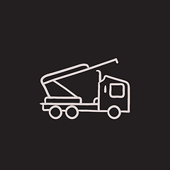 Image showing Machine with a crane and cradles sketch icon.