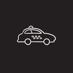 Image showing Taxi car sketch icon.