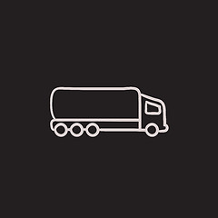 Image showing Delivery truck sketch icon.