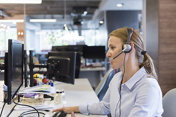 Image showing female support phone operator