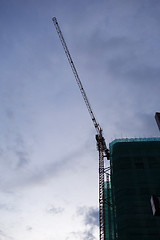 Image showing High construction tower crane 