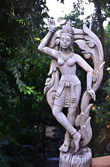 Image showing Wood sculpture at The Sanctuary of Truth, Thailand